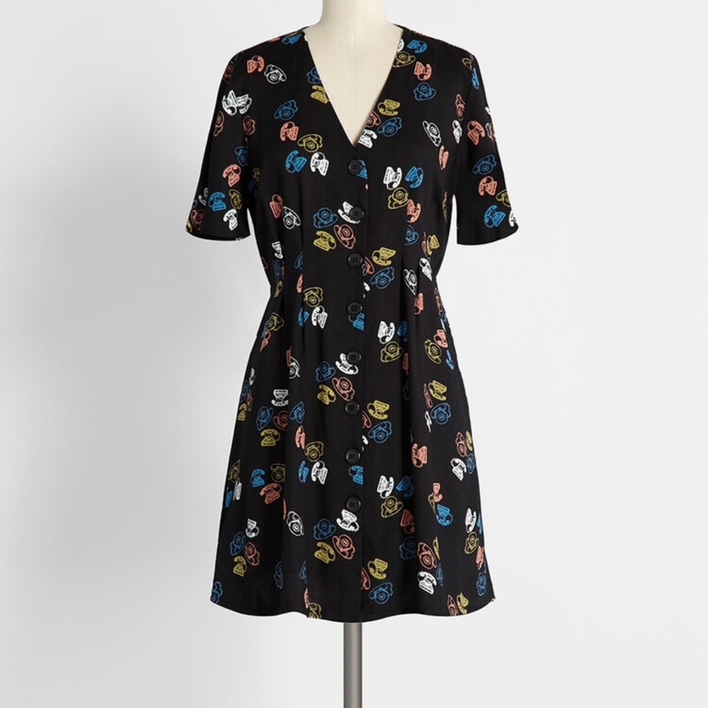 Modcloth Telephone Print Dress